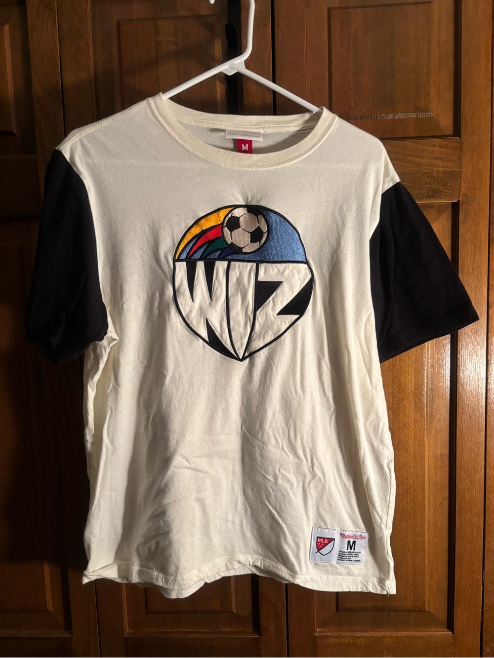 Mitchell & Ness Kansas City Wiz White Tee with Black Sleeves